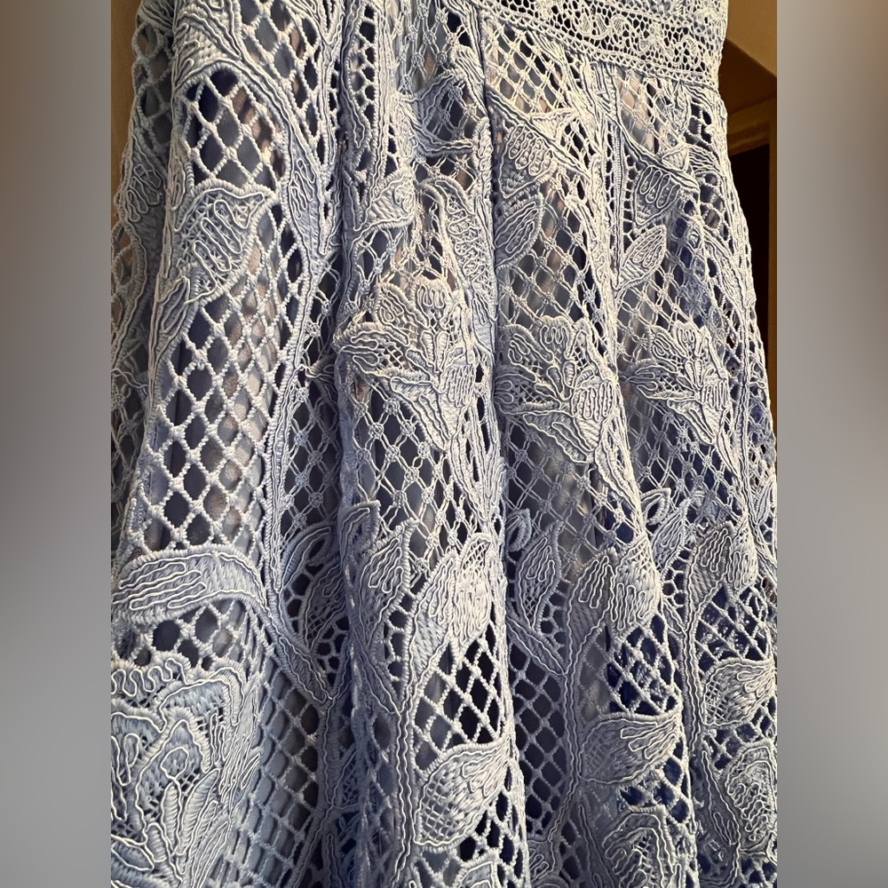 Self-Portrait Light Blue Lace Dress - Picture 8 of 9
